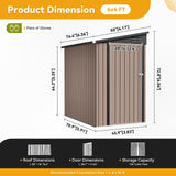 Breezestival 6x4 FT Lean to Shed, Outdoor Metal Storage Shed, Utility Steel Tool Shed with Lockable Door for Bike, Garden, Backyard, Patio, Lawn Breezestival