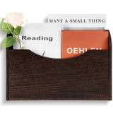 Suzile Wall Mounted File Holder Wood Magazine Holder Wall Hanging File Organizer for Office Mail Magazine Letter Paper Folder Organization(Brown) Suzile