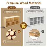 Wingyz Natural Wood 5-Section Montessori Bookshelf & Toy Storage Organizer for Kids Wingyz