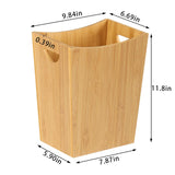 LIANTRAL Bamboo Trash Can Wastebasket, 2 Gallon Small Bathroom Garbage Can Bamboo Waste Basket Trash Container Recycling Bin for Bathroom, Bedroom, Living Room, Office, Kitchen LIANTRAL