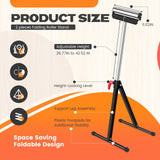 Tandefio 2 Pack Folding Roller Stand 198 LB Height Adjustable Roller Support Stand 27-43 Inch, Heavy Duty Load Capacity, Outfeed Woodworking, Black Tandefio