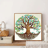 Tree Diamond Painting Kits for Adults,5D Tree of Life Diamond Art Kits,DIY Round Full Diamond Dots Painting and Craft for Home Wall Decoration 13.8×13.8 Inch GEMFAMILY