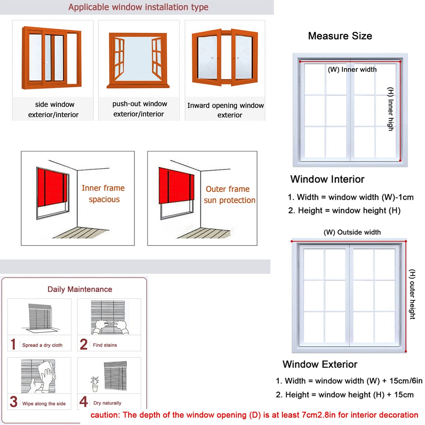 KUISOGAN White Bamboo Roller Blind - Elegant Light-Filtering Shade for Privacy and Sun Protection