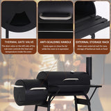 Charcoal Grills Outdoor BBQ Grill Offset Smoker with Wheels Side Fire Box Portable Barbecure Grill for Outdoor Cooking Backyard Camping Picnics,Black NChanmar