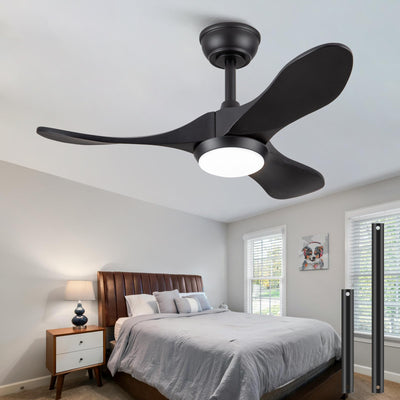 OMYU 36 Inch Black Ceiling Fans with Lights and Remote Control,6 Speeds,3 Color Temperatures,Reversible DC Motor,Modern Wood Ceiling Fan with Light for Indoor/Outdoor Office,Farmhouse,Patio