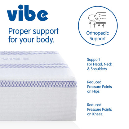 Vibe Gel Memory Foam Mattress, 12-Inch CertiPUR-US Certified Bed-in-a-Box, King, White