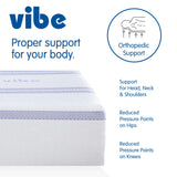 Vibe Gel Memory Foam Mattress, 12-Inch CertiPUR-US Certified Bed-in-a-Box, Twin XL, White Vibe