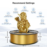 Amoybaby Silk Gold PLA Filament 1.75mm, Shiny Silk PLA 3D Printer Filament High Speed & Clog-Free, Dimensional Accuracy +/- 0.03mm, 1kg(2.2lb), Fits for Most FDM 3D Printers Amoybaby