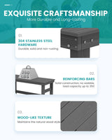 SERWALL 41" Outdoor Bar Table, All Weather HDPE Patio Bar Counter Height Table, Rectangle Patio Bar Table for Outside, Garden, Backyard, Balcony, Poolside, Grey SERWALL