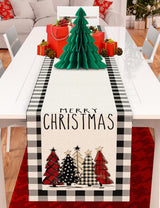 TOYPOPOR Set of 2 Christmas Table Runner, TOYPOPOR 2Pcs Buffalo Linen Christmas Trees Dining Table Runner for Xmas Holiday Seasonal Winter Decoration Indoor Outdoor Party Wedding - 72Inches TOYPOPOR
