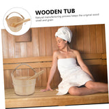 CAXUSD 1set Sauna Barrel Sauna Pail and Ladle Shower Bucket Bath Wood Sauna Bucket Spa Foot Bucket Sauna Bathing Sauna Bucket Handmade Sauna Bucket Long Handle Dry Steam Room Wooden CAXUSD
