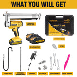 TOKKOT Electric Grease Gun–10,000 PSI Cordless Grease Gun Kit with 2 Batteries,21” Flexible Hose, Variable Speed Trigger & LED Light–Compatible with Ma-Kita 18V/21V Batteries TOKKOT