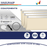 Windscreen4less 4' x 16' Waterproof Retractable Sun Shade Canopy Cover Sliding Wave Shade Sail for Pergola Patio Deck Yard Gazebo Outdoor (Beige) Windscreen4less