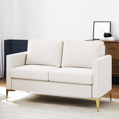 Novilla Loveseat Sofa, Modern Loveseat Sofa Coach, 67'' Width Sofa with Extra Deep Seats, Small Couch for Living Room, Apartment, Room Office, Ivory Novilla