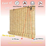 Bamboo Blinds Hand-Woven Roller Blinds Outdoor Bamboo Shades for Patio Porch Outdoor/Indoor Privacy 36x25in 27×59in Brown(Natural Black Line,38" W x 46" H) WoodArtSupply