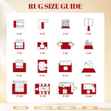 Christmas Area Rug 6x9 Rugs: Washable Living Room Rug Xmas Holiday Decor Rugs Snowflake Low Pile Boho Rug Indoor Floor Carpet for Bedroom Kitchen Dining Room Home(Xmas Red, 6'x9') Zomfy