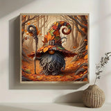 Autumn Forest Gnome Tree Diamond Art Kits for Adults, 5D Diamond Painting Kits for Adults Beginners, DIY Full Round Drill Diamond Dot Painting Gem Art Kits for Adult, Home Wall Decor 13.8x13.8 Inch VCLKDIY