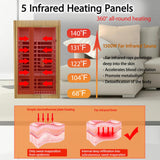 LTCCDSS Sauna, Far Infrared Saunas for Home, Wood Sauna 2 Person 1500W/120V Low Emf Indoor Sauna Room with Tempered Glass Door/Bluetooth Speakers/2 LED Lights - 43.2 * 38.3 * 73 inch LTCCDSS