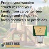 Best Bee Brothers Ultimate Pro Carpenter Bee Trap for Outside with Extra-Large, Clear External Bee Vault & Spring-Loaded Door, 4.2” D x 5.8” W x 7.5” H Best Bee Brothers