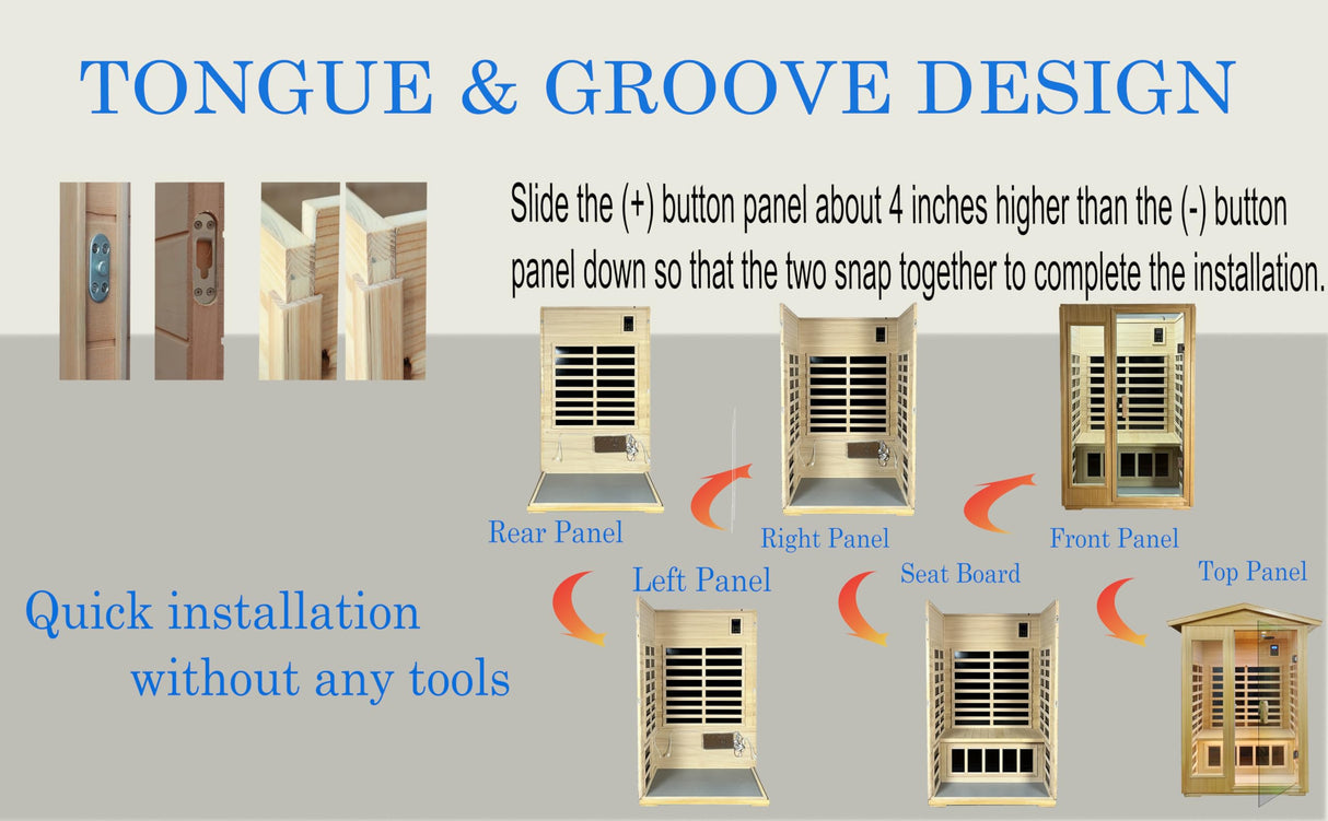 LTCCDSS Outdoor Basswood Sauna 2 Person | Far Infrared Sauna, Basswood Wisconsin, Withstand Outdoor Temp -5℉-104℉| Low EMF Sauna Room for Home-9 Low EMF Heaters-Chromotherapys-Bluetooth Speakers LTCCDSS