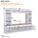 Merax Modern Large Entertainment Center Wall Unit for Televisions Up to 70'', Wood 4 Piece TV Stands with Bookshelf, Media Console w/Storage for Living Room Bedroom, White Merax