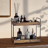 mahueeol 2 Tier Bathroom Counter Organizer Wood Bathroom Storage Shelf Spice Rack for Kitchen Countertop Vanity Tray Makeup Storage Coffee Station Organizer-Rustic Brown mahueeol