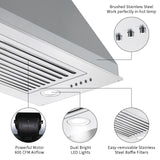 Zomagas Range Hood Insert 24 inch, Built in Kitchen Hood 600CFM, Ducted/Ductless Convertible Stove Hood with Stainless Steel Baffle Filter, Vent Hood Insert w/ 3 Speed Fan, 2PCS Replaceable LED Lights Zomagas