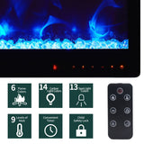 EDYO LIVING 50 inches Electric Fireplace Recessed and Wall Mounted Electric Fireplace Heater and Linear with Timer, Remote Control, Adjustable Flame Color EDYO LIVING