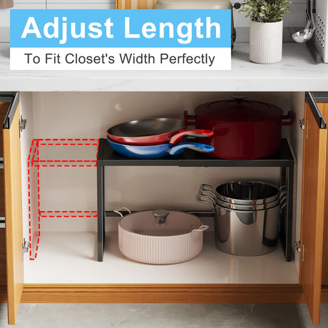 Expandable Metal Storage Shelves,110LBS Heavy Duty Shelving Units and Storage For Small Appliance, Adjustable Metal Storage Shelf Rack For kitchen Cabinet Closet Pantry Warehouse Garage,Patent Pending Cidaziya