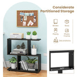 Tangkula Geometric 2-Tier Bookshelf - Stylish Open Storage Shelf for Home and Office Tangkula