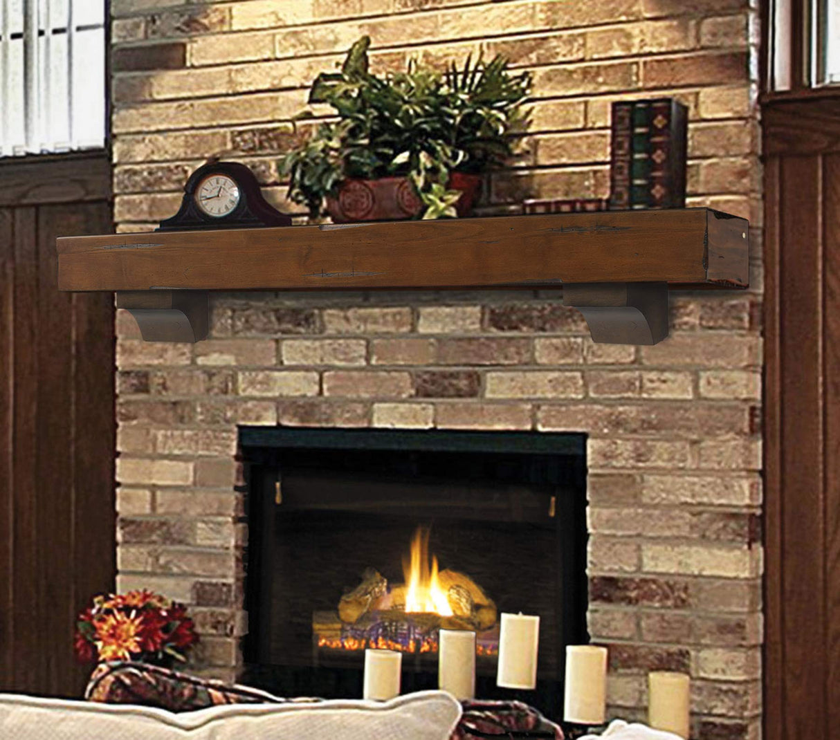 Pearl Mantels 412-60-70 Shenandoah Pine 60-Inch Fireplace Mantel Shelf, Rustic Cherry Pearl Mantels