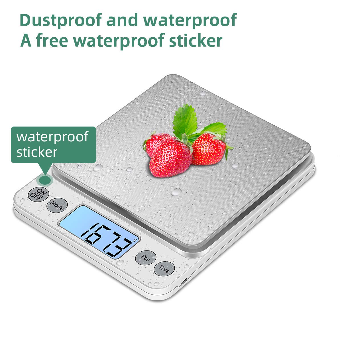 KUBEI Upgraded Larger Size Digital Food Scale Weight Grams and OZ, 5kg/0.1g Kitchen Scale for Cooking Baking, High Precision Electronic Scale with LCD Display KUBEI