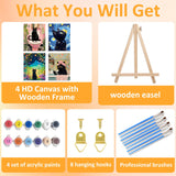 4 Pack Paint by Numbers Kit for Adults with Wooden Frames, Cat Paint by Number for Adults Beginners, Black Cat Paint by Numbers on Canvas Acrylic for Home Wall Art Decor 7.8x11.8Inch Mandun