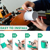 3 Pieces 3D Sublimation Silicone Mug Wraps, Mug Mold Cup Clamp Transfer Mug Clamp Fixture for Printing Mugs Sublimation Heat Transfer Machine (Green,11 oz, 12 oz, 15 oz) Mudder