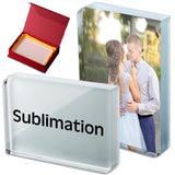 Didaey 2 Pcs Sublimation Blanks Crystal Picture Frame Crystal Tabletop Decor Decorative sublimation Plaques Custom Photo Frame DIY Picture Frame for Christmas Wedding Memorial DIY Gift (Rectangle) Didaey