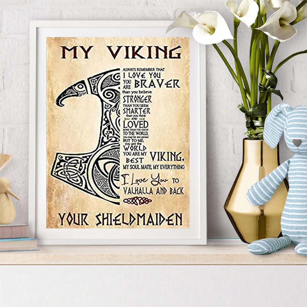 UPABLUNSO My Viking Diamond Painting Kits for Adults, Round Full Drill Diamond Painting Kits, 5D DIY Diamond Art Painting Kits for Home Wall Decor 12x16 inch UPABLUNSO