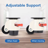 W B D WEIBIDA Leveling Casters Heavy Duty with Upgraded Ratchet Handle Design, 360 Degree Swivel Castor Wheels, Adjustable Casters with Feet for W B D WEIBIDA