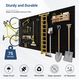 Neoaider Slatwall Panel 8 FT x 4 FT, Interlocking Slat Wall Paneling, Wall Mounted PVC Wallpanel, Suitable for Garage Storage and Organizer, Slatwall Board, Shelves - Black Neoaider