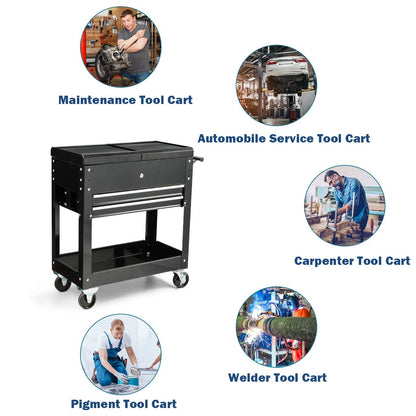 Happytools Happytool Rolling Tool Cart, Lockable Tool Chest Mechanic w/Storage Drawers & Wheels, Tool Box Organizers on Wheels for Black - WoodArtSupply