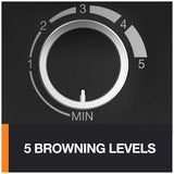 KRUPS 4-Slice Belgian Waffle Maker: Stainless Steel, 5 Browning Levels, Audible Ready Beep, Removable Plates, 1200W, Silver/Black - Perfect for Family Breakfasts KRUPS