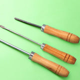 Pndeyo 4pcs Wooden File Handle with Strong Metal Collars, Medium Wooden Handle for 6"-8" File and Large Wood Handle for 10"-12" File, Screwdriver Hand Drill File Handle Pndeyo