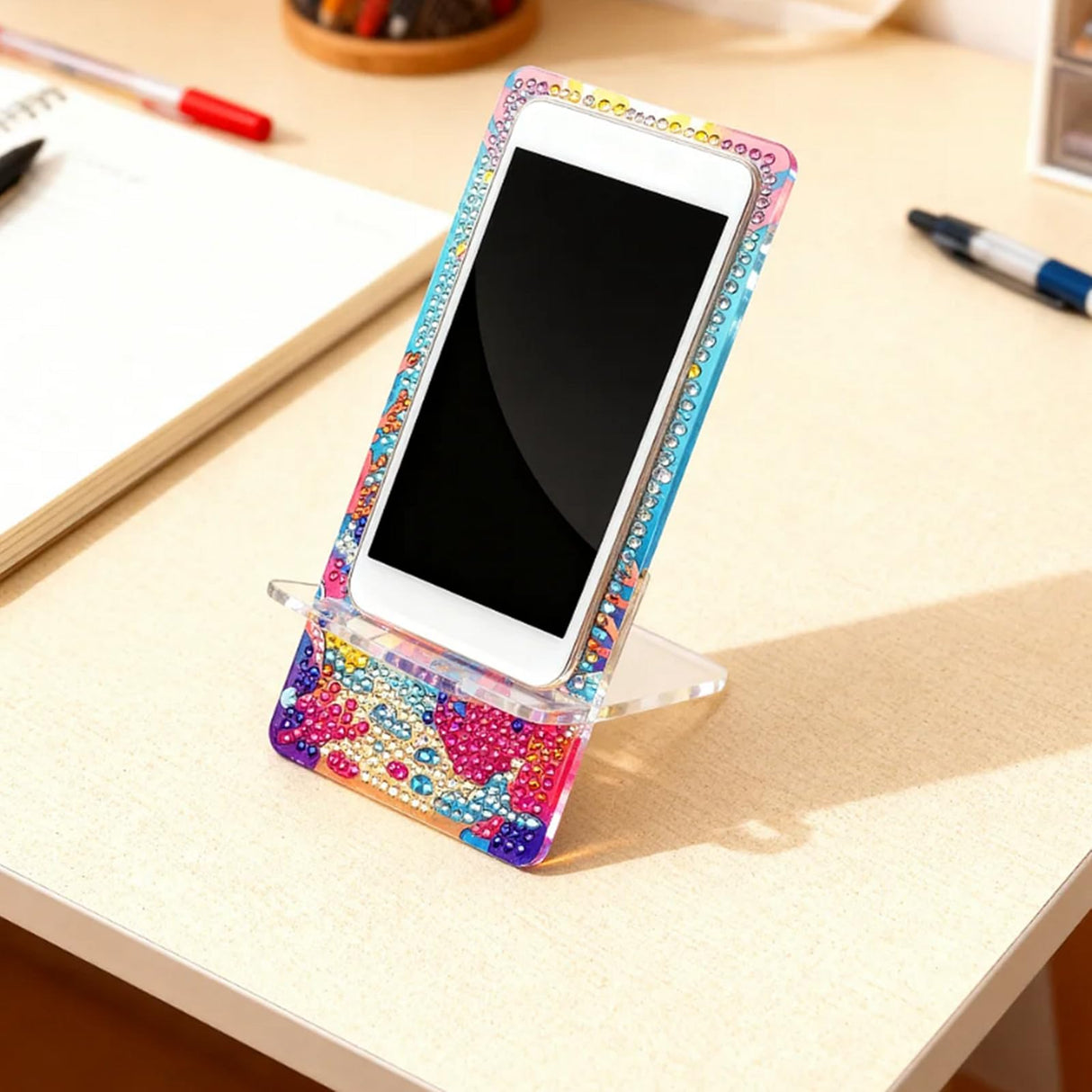 NUFTVI 2 Pack Diamond Painting Cell Phone Holder, DIY Full Crystal Cute Dolphins Diamond Art Phone Holder and Mirror, Diamond Art Kits for Beginner Adult NUFTVI