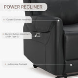 KISLOT Leather Power Recliner Chair Wall Hugger Sofa with USB Charging Ports Electric Reclining RV Furniture for Living Room KISLOT