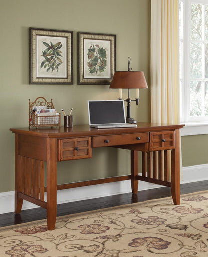 Arts & Crafts Cottage Oak Executive Desk by Home Styles - WoodArtSupply