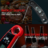 Leelosp 3 Pcs Digital Meat Thermometer with Probe Waterproof Fast Read Food Thermometer Kitchen Grilling Cooking Thermometer with Backlight Magnet and Calibration for Baking BBQ Outdoor, Red and Black Leelosp
