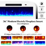 AMERLIFE 5 Piece Modern Living Room Table Set, Includes 70" Fireplace TV Stand, 2-Tier Coffee Table, 2 X Side Tables with Charging Station, LED Media Furniture, White AMERLIFE