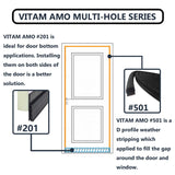 VITAM AMO Weather Stripping Seal Strip for Doors/Windows 18 Feet, Self-Adhesive Backing Seals Large Gap (from 5/16 inch to 15/32 inch), Easy Cut to Size VITAM AMO
