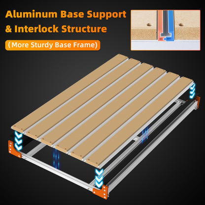 FoxAlien Y-axis 4080 Extension Kit for Masuter 3 CNC Router Machine, with Upgraded T-slot Hybrid Spoilboard for Large Wood Engraving Carving Projects (Extend Y-axis to 800mm) - WoodArtSupply