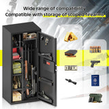 KAER Gun Safe, Large 8-12 Gun Cabinet for Home Defense with Electronic Keypad | Secure Rifle & Shotgun Safe with Adjustable Shelf, Rifle Rack for Pistols and Ammunition Storage KAER