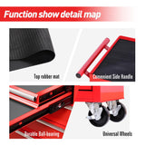 lunhung 7 Drawers Metal Rolling Tool Chest on Wheels, Tool Storage Cabinet Metal Tool Box with Lock, Multifunctional Drawers Rolling Tool Cart for Garage, Warehouse, Workshop, Repair Shop (Red) lunhung